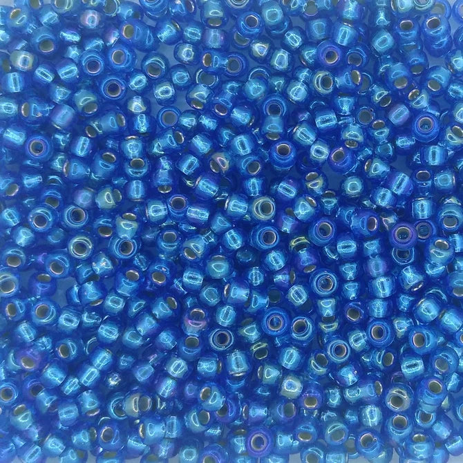 1019 - 50g Size 8/0 Miyuki seed beads in Silver lined Sapphire AB