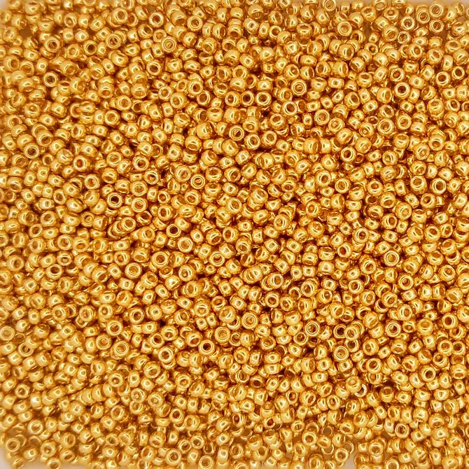1054 - 25g Size 15/0 Miyuki seed beads in Galvanised Dark Gold