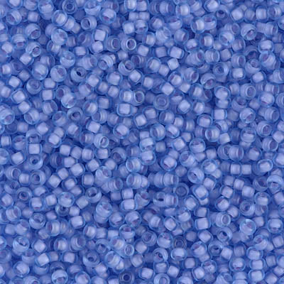 1929 - 10g Size 11/0 Miyuki seed beads in Semi Matt Pale Blue lined Cornflower