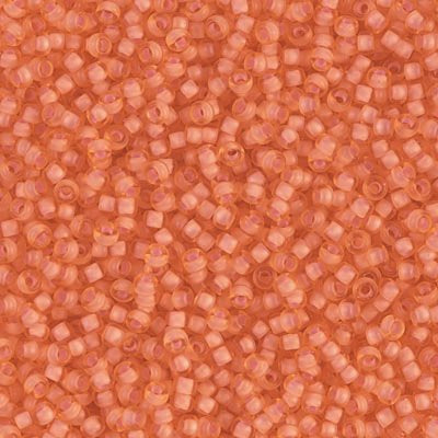 1935 - 5g Size 15/0 Miyuki seed beads in Salmon lined Light Topaz