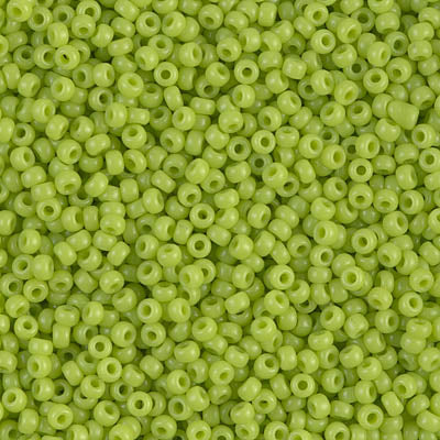 0416 - 50g Size 11/0 Miyuki seed beads in Opaque Chartreuse Green