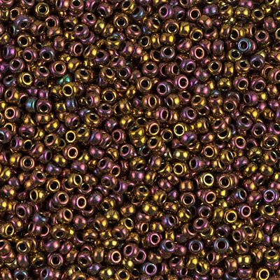 0462 - 50g Size 11/0 Miyuki seed beads in Metallic Gold Iris