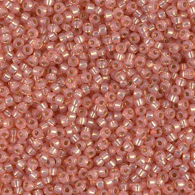 0642 - 10g Size 11/0 Miyuki seed beads in Silver lined Salmon