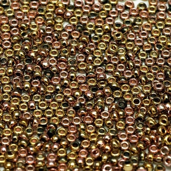 55068 - 10g Size 11/0 Miyuki seed beads in Black/California Pink - discontinued
