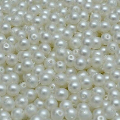 25 x 6mm pearls in Matt White