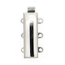 Neumann White Bronze clasp with 3 rows 12788 - 20x6mm
