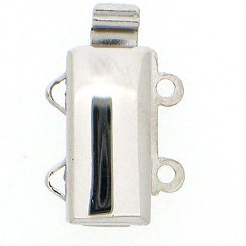 Neumann White Bronze clasp with 2 rows 12788 - 13x6mm