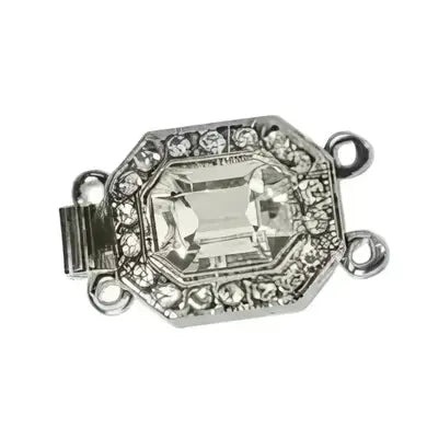 Neumann White Bronze clasp with 2 rows 13220 - 14x12mm