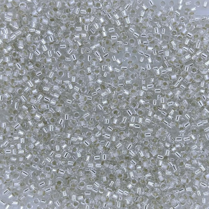 DB0041 - 1g Size 11/0 delicas in Silver lined Crystal