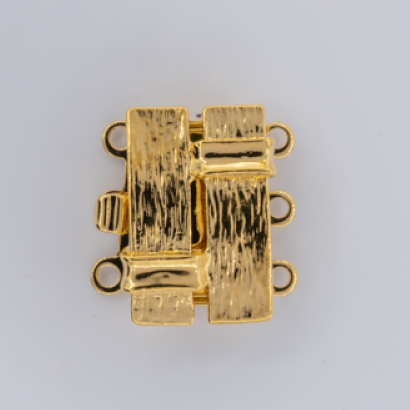 Neumann Gold clasp with 3 rows 13721w - 14.5x10mm
