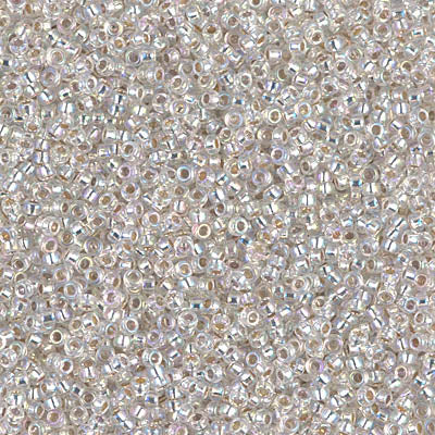 1001 - 5g Size 15/0 Miyuki seed beads in Silver lined Crystal AB
