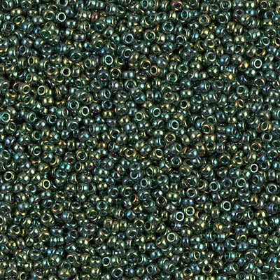 1890 - 25g Size 15/0 Miyuki seed beads in Emerald Gold Lustre