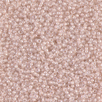 0215 - 25g Size 15/0 Miyuki seed beads in Blush lined Crystal