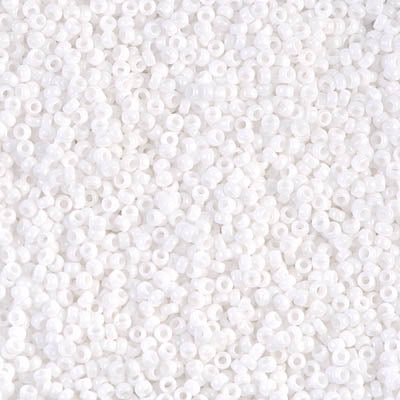 0402 - 25g Size 15/0 Miyuki seed beads in Opaque White