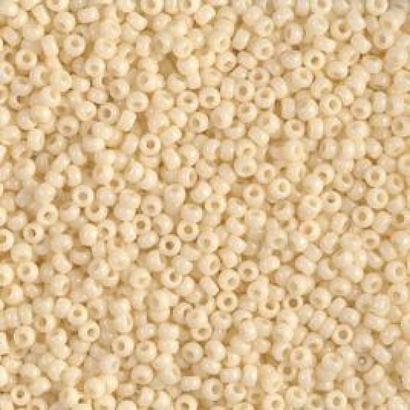 0492 - 25g Size 15/0 Miyuki seed beads in Opaque Dark Cream5g Size 15/0 Miyuki seed beads in Opaque Dark Cream
