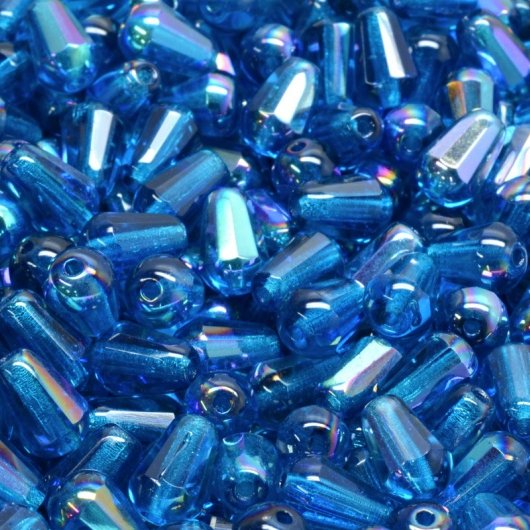 10 x faceted drops in Capri AB (8x6mm)