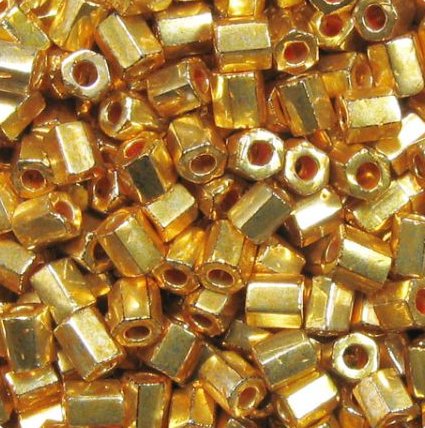0182 - 5g Size 11/0 Miyuki hex beads in Galvanised Yellow Gold