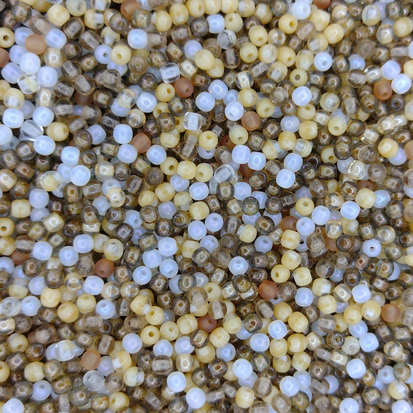 100 x 3mm round beads in Tortoiseshell mix