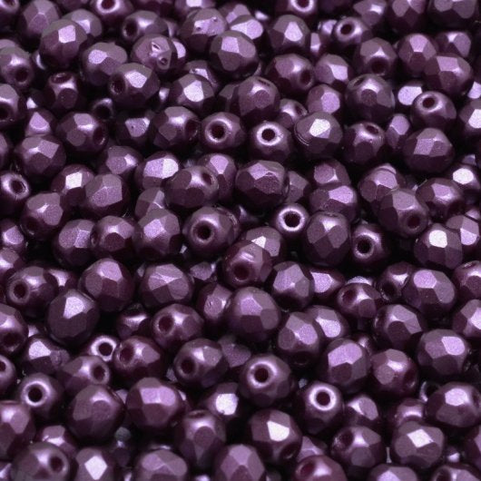 50 x 4mm faceted beads in Pastel Bordeaux