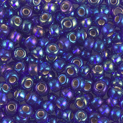 1020 - 50g Size 6/0 Miyuki seed beads in Silver lined Cobalt AB