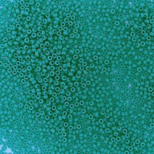 0412 - 25g Size 15/0 Miyuki seed beads in Opaque Turquoise Green