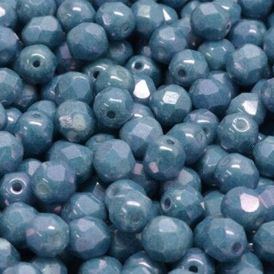 50 x 6mm faceted beads in Baby Blue Lustre