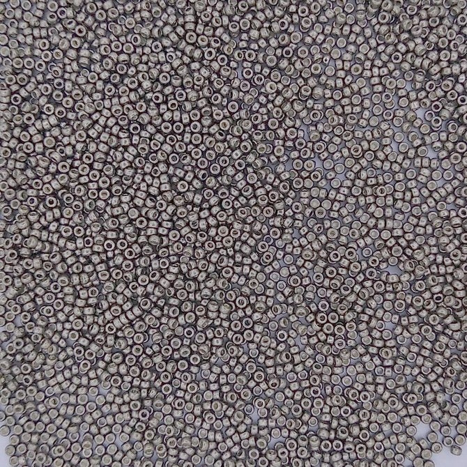 4222 - 25g Size 15/0 Miyuki seed beads in Galvanised Duracoat Pewter