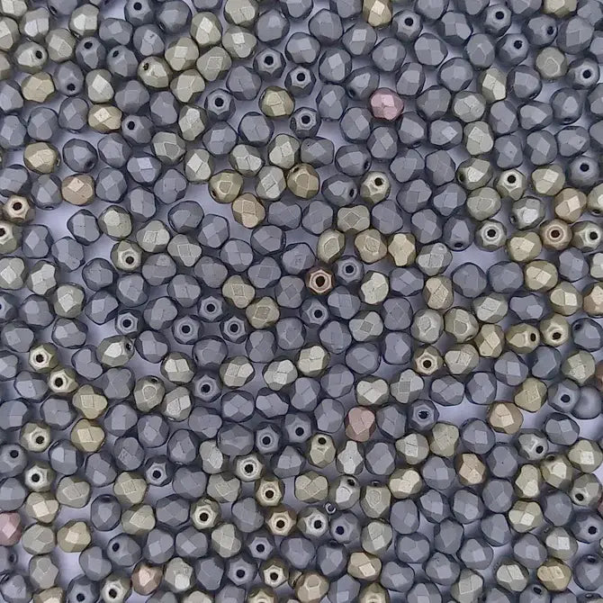 50 x 4mm faceted beads in Zinc Iris