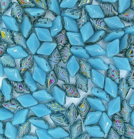 30 x GemDuo in Blue Turquoise with laser etched Zebra