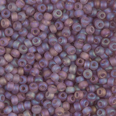 0142FR - 10g Size 8/0 Miyuki seed beads in Matt Smoky Amethyst AB