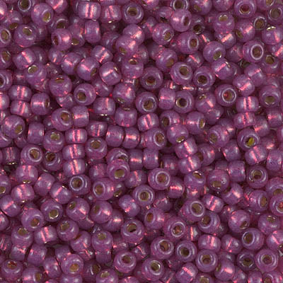 4247 - 10g Size 8/0 Miyuki seed beads in Duracoat Silver lined Fuchsia