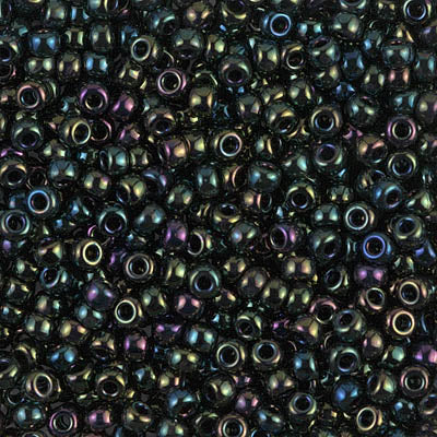0453 - 10g Size 8/0 Miyuki seed beads in Metallic Forest Green Iris