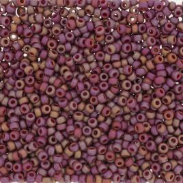 4696 - 10g Size 8/0 Miyuki seed beads in Frost Opaque Glaze Rainbow Dark Red