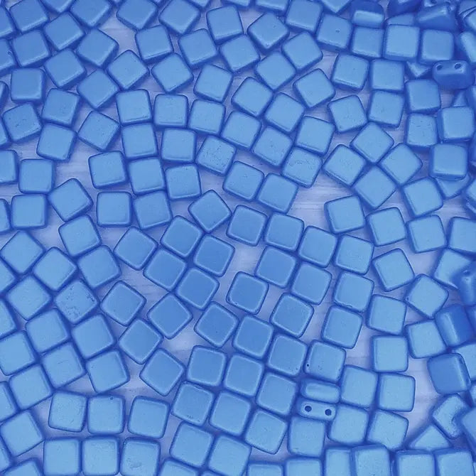 20 x 6mm Czech tiles in Pastel Turquoise