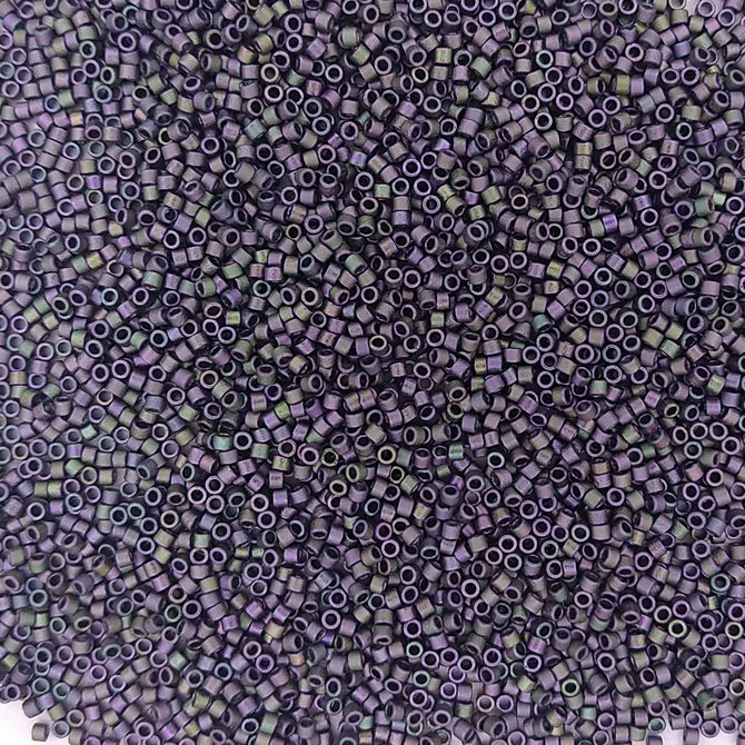 DB1053 - 1g Size 11/0 delicas in Matt Metallic Plum Emerald Gold Iris