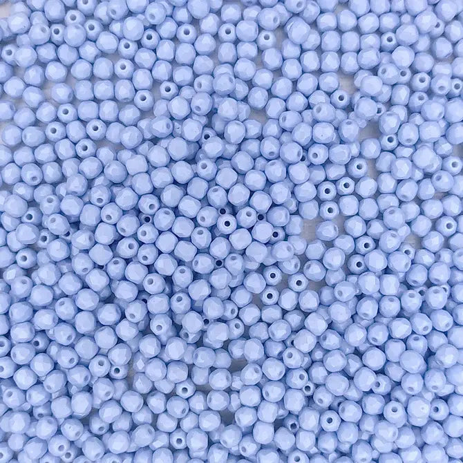 50 x 3mm faceted beads in Pastel Blue