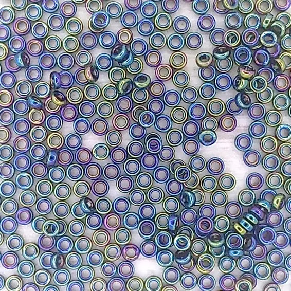 0455 - 2.5g Size 11/0 Miyuki Spacer seed beads in Metallic Variegated Blue Iris