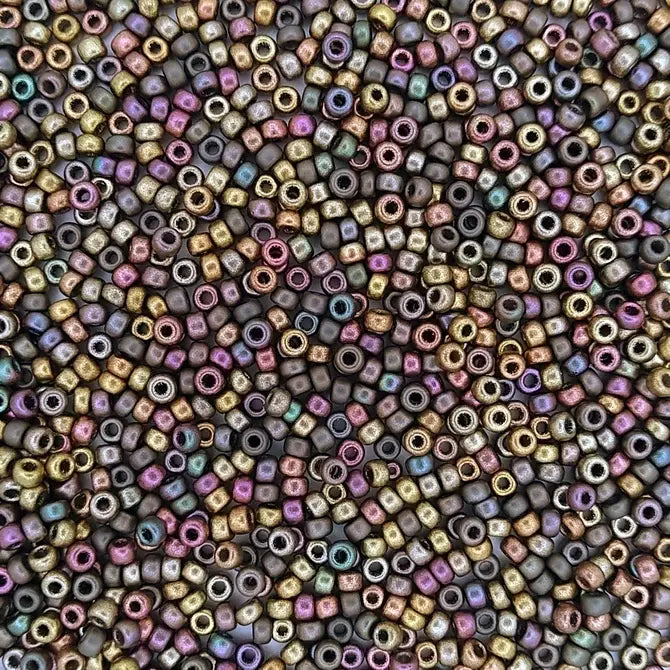 55120 - 10g Size 8/0 Miyuki seed beads in Purple Iris Gold