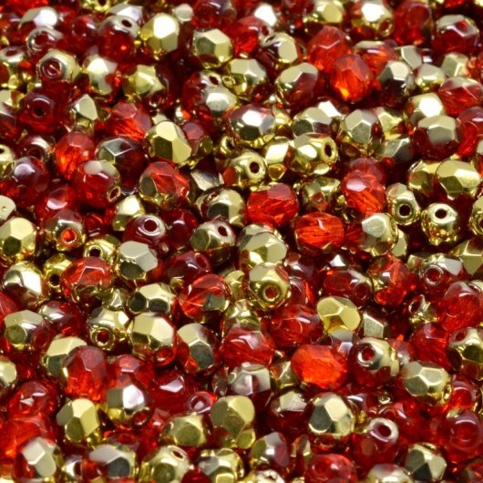 50 x 4mm faceted beads in Hyacinth/Amber