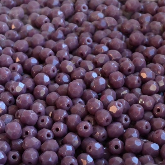 50 x 4mm faceted beads in Opaque Purple