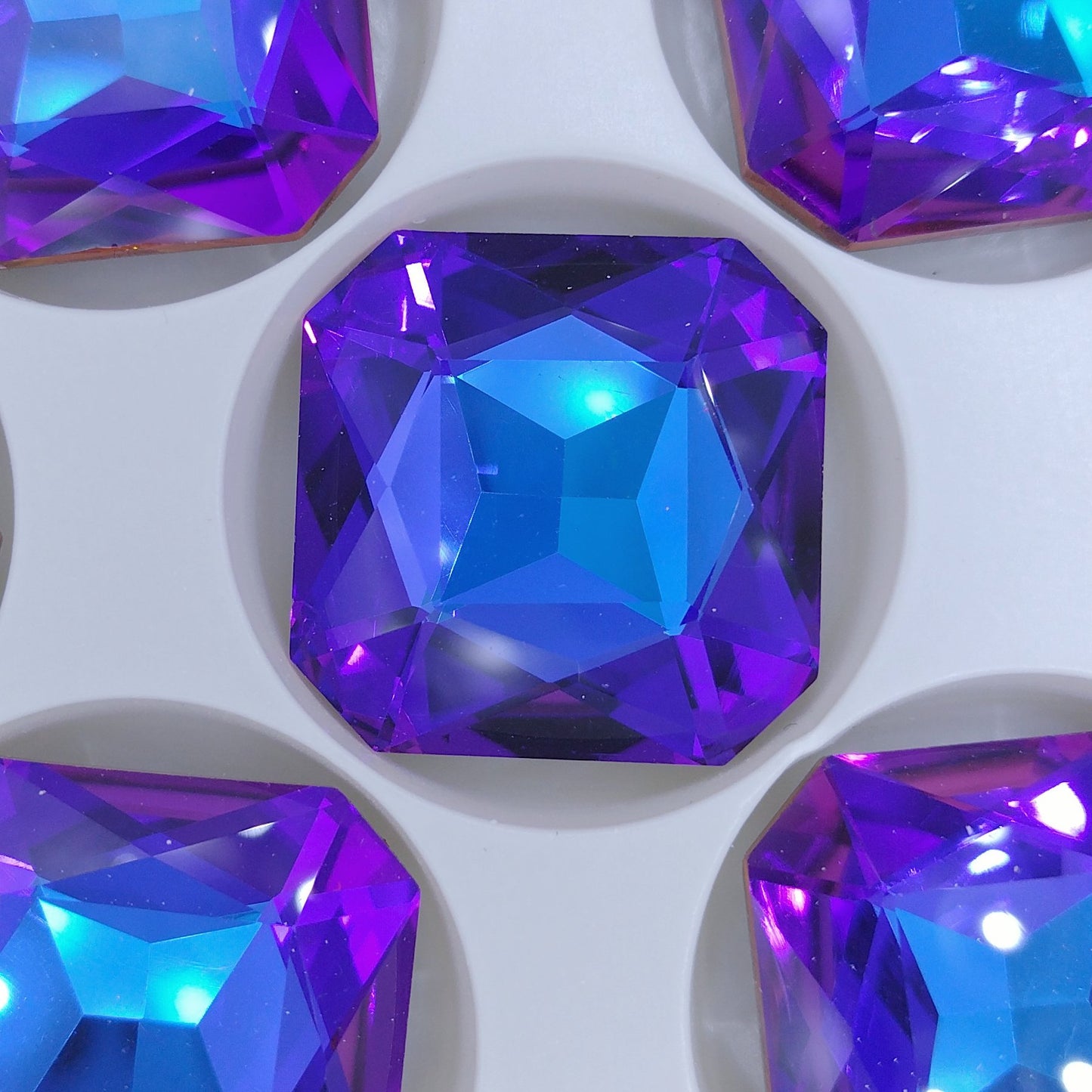 23mm square Octagon in Crystal Violet Blue (Aurora)