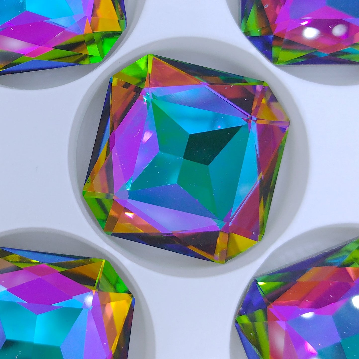 23mm square Octagon in Crystal Volcano (Aurora)