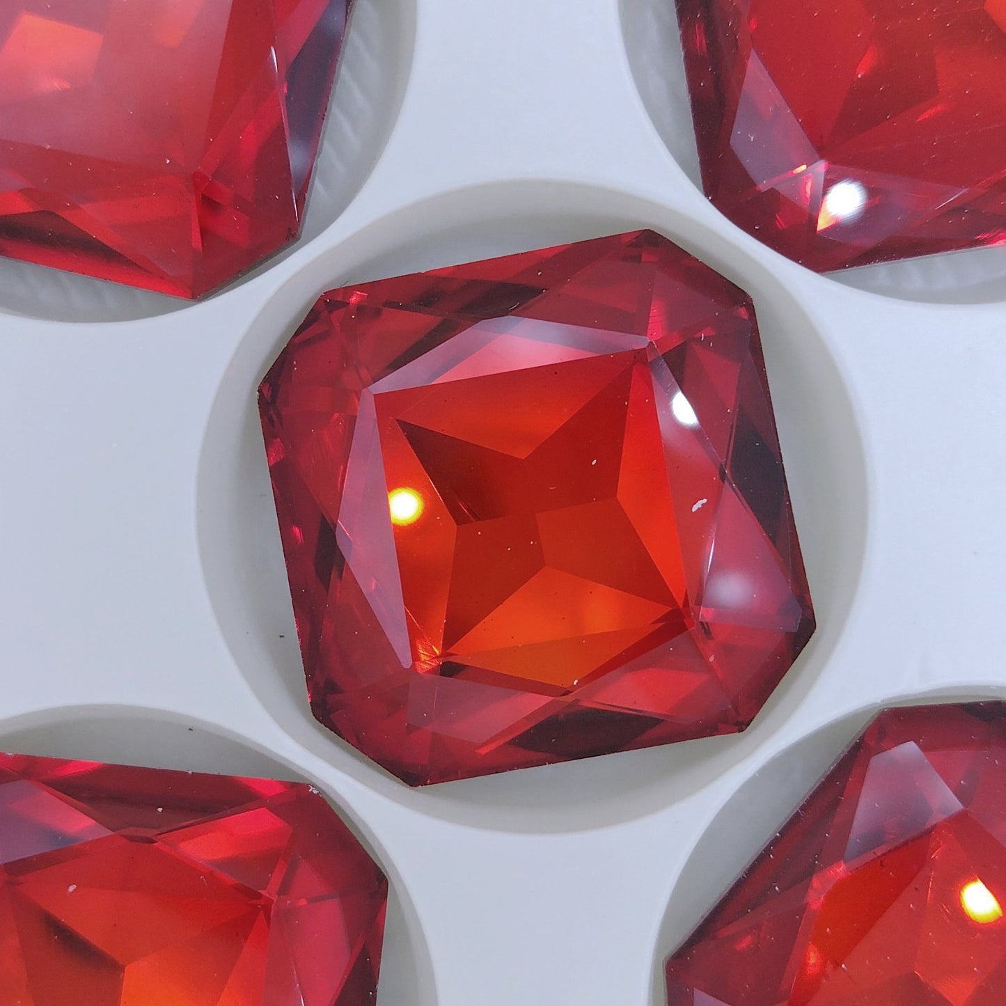 23mm square Octagon in Light Siam (Aurora)