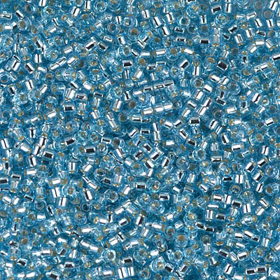 DB0044 - 1g Size 11/0 delicas in Silver lined Aqua