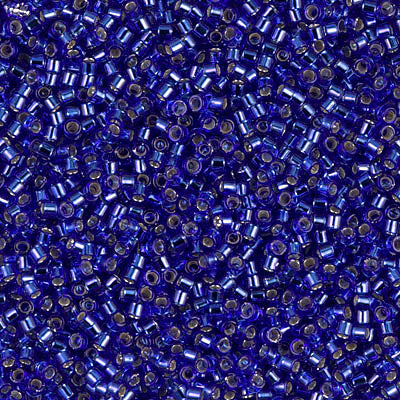 DB0047 - 1g Size 11/0 delicas in Silver lined Cobalt