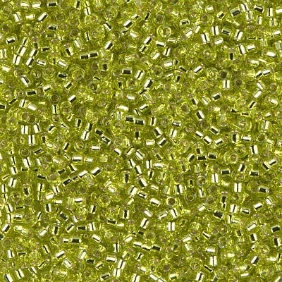 DB0147 - 1g Size 11/0 delicas in Silver lined Chartreuse