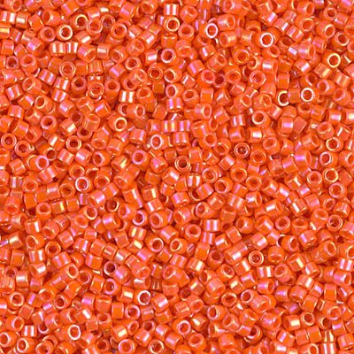 DB0161 - 5g Size 11/0 delicas in Opaque Orange AB