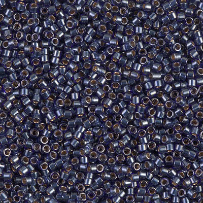DB0278 - 1g Size 11/0 delicas in Lined Dark Blue Lustre