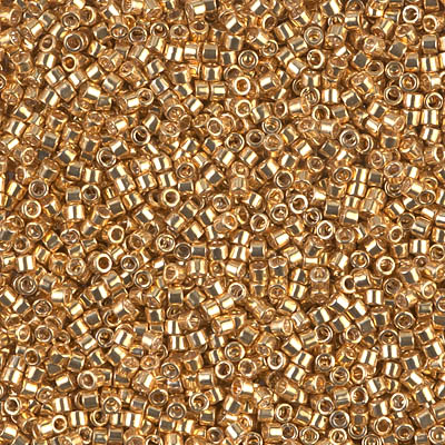 DB0410 - 5g Size 11/0 delicas in Galvanised Yellow Gold