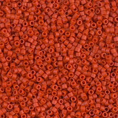 DB0795 - 5g Size 11/0 delicas in Matt Dyed Opaque Vermillion